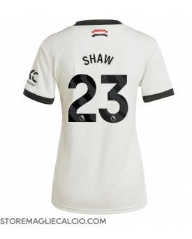 Manchester United Luke Shaw #23 Maglia Gara Terza Repliche 2024-25 Donna Maniche Corte